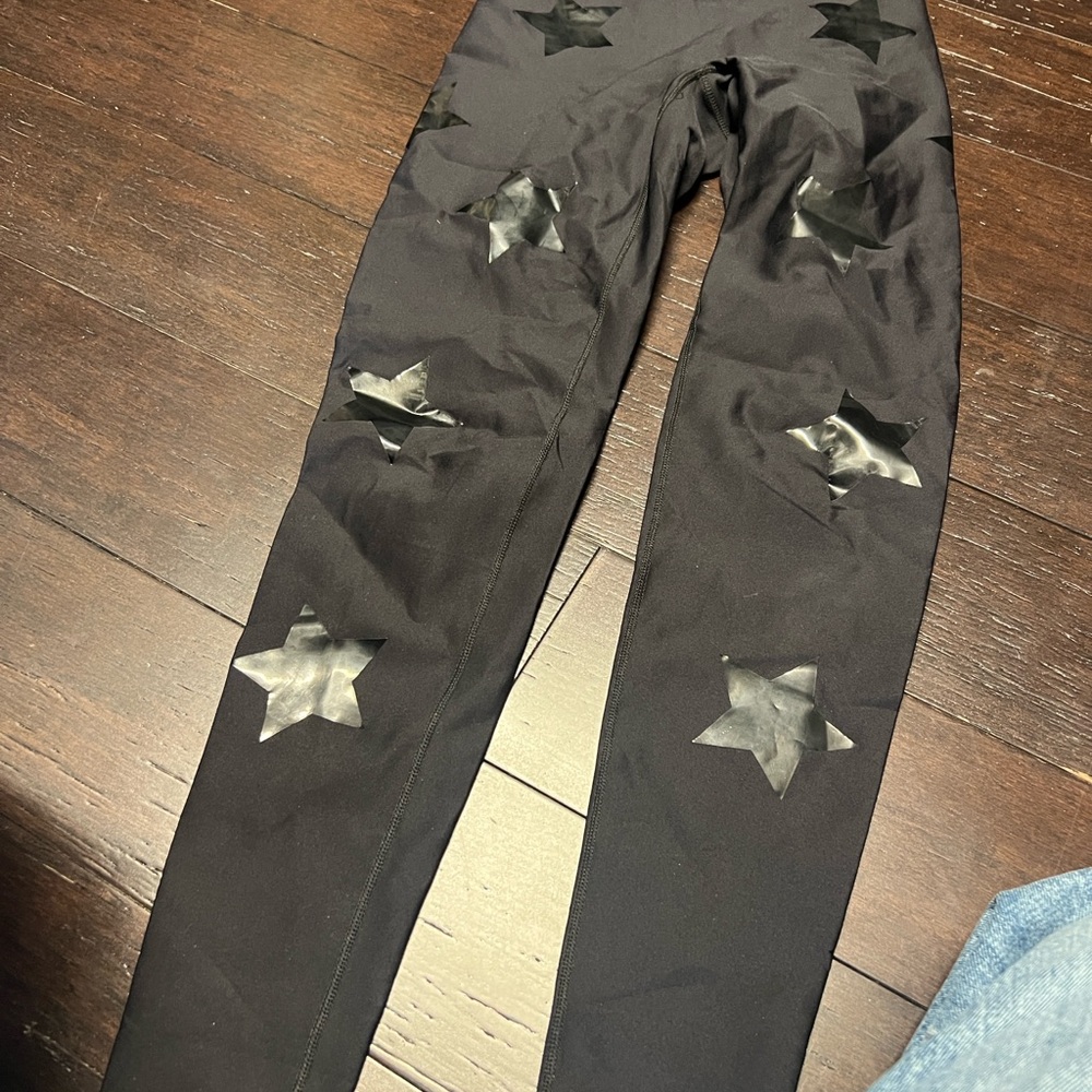 Ultracor Black Leggings with Star Design